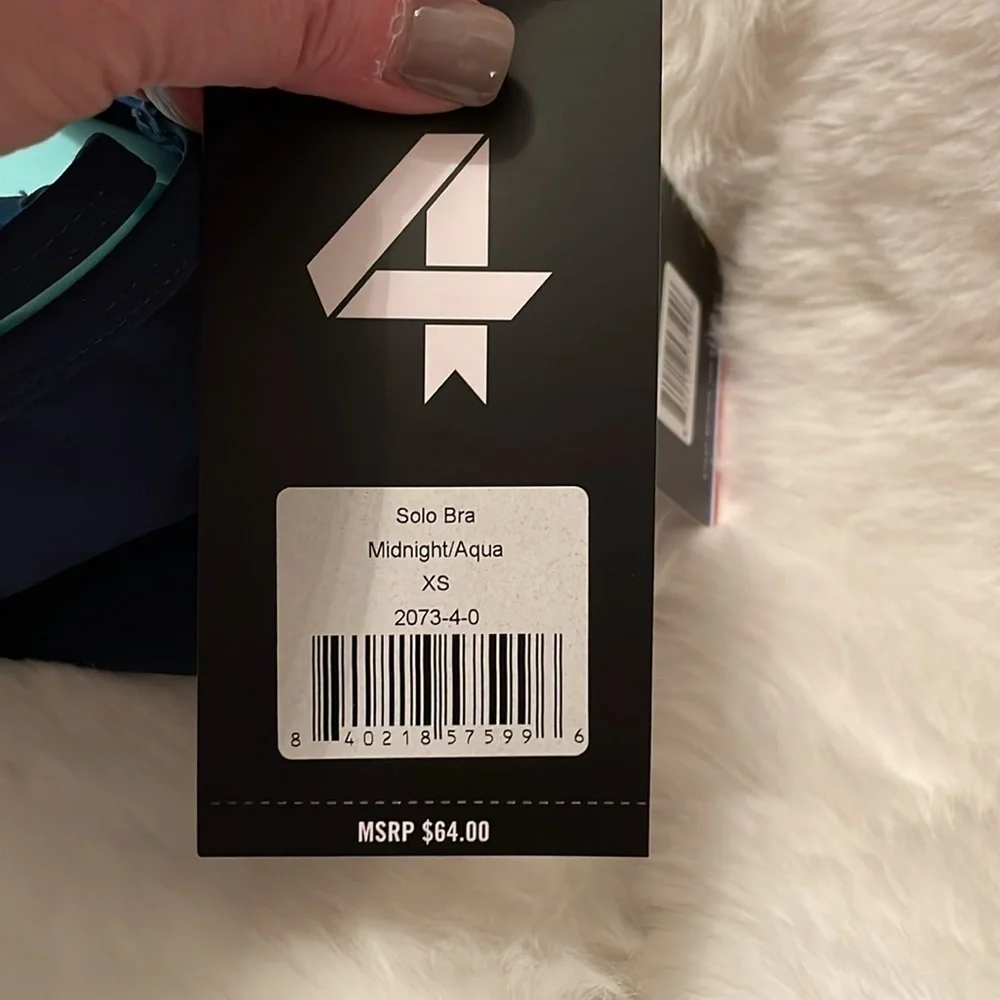 NWT SOLO BRA MIDNIGHT/AQUA SIZE XS